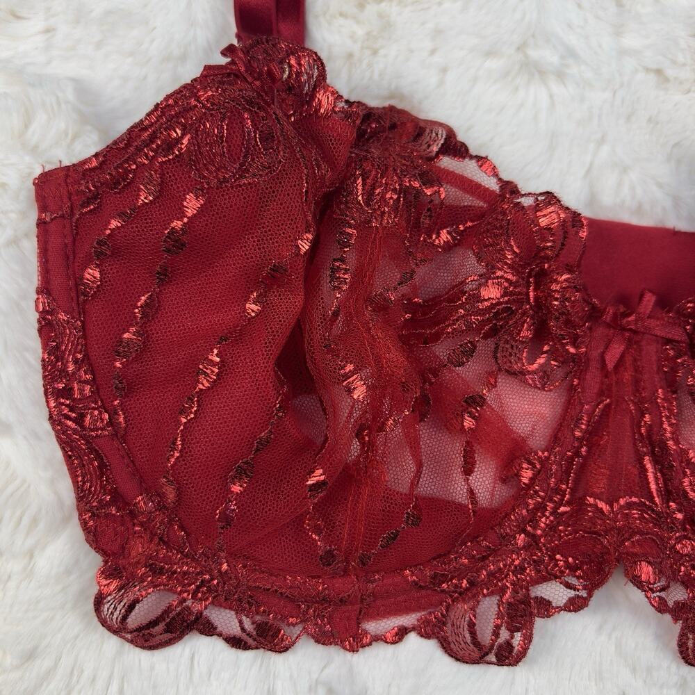 Victoria’s Secret Dream Angels Embroidered‎ Mesh Push-Up Bra Red Size 34B NWT - Picture 3 of 10